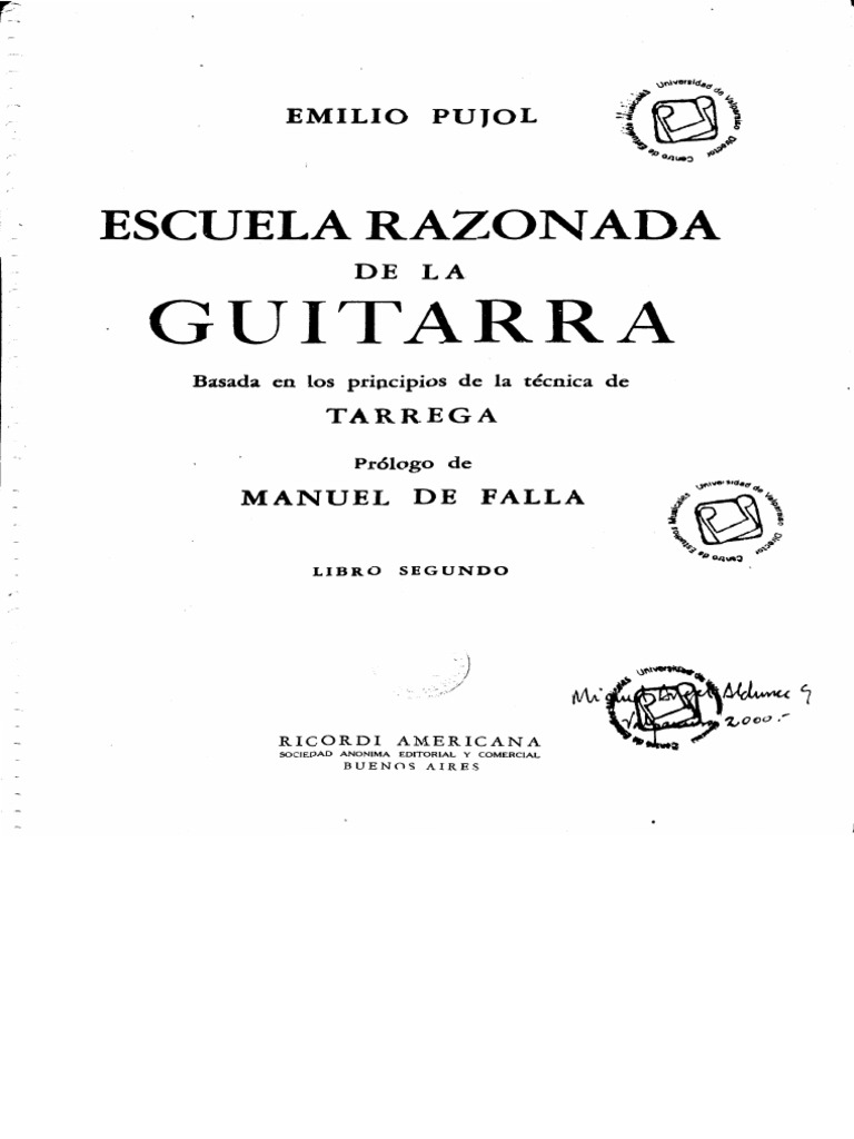 incompleto Aprendiz O cualquiera Pujol - Escuela Razonada de La Guitarra | PDF