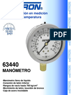 Manometro Metron 49 PDF | PDF | Sustancias químicas | Materiales