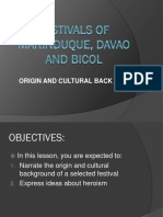 Festivals of Marinduque, Davao and Bicol
