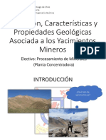 Definición, Característica y Propiedades Geológicas y de Minerales en Los Yacimientos Mineros