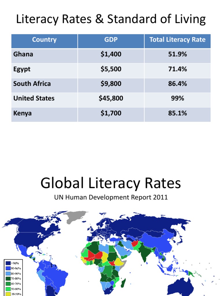 African LiteracyRatesStandardOfLivingQuestions PDF