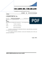 Certificado de Trabajo - Modelo