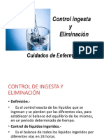 Control de ingesta y eliminación líquidos