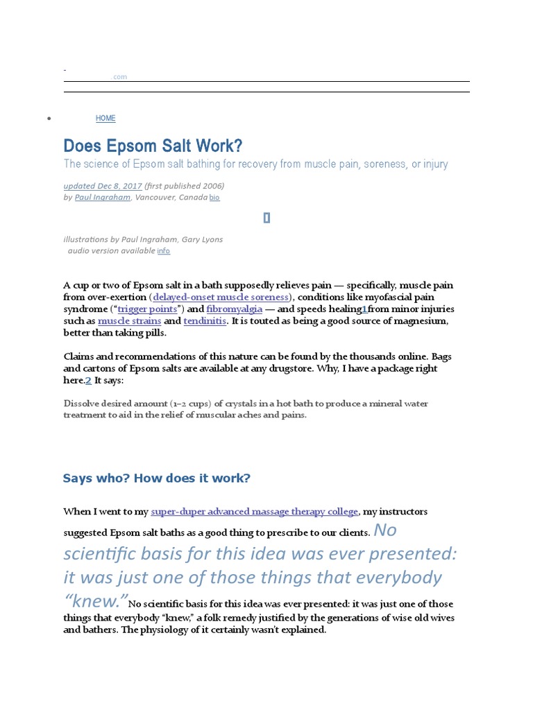 PainScience Does Epsom Salt Work PDF Myofascial Trigger Point