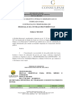 Horário Das Provas Da Seleção Temporário - GranjaCe - 24jan2019