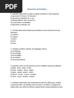 Exercícios de Fonética e Fonologia.