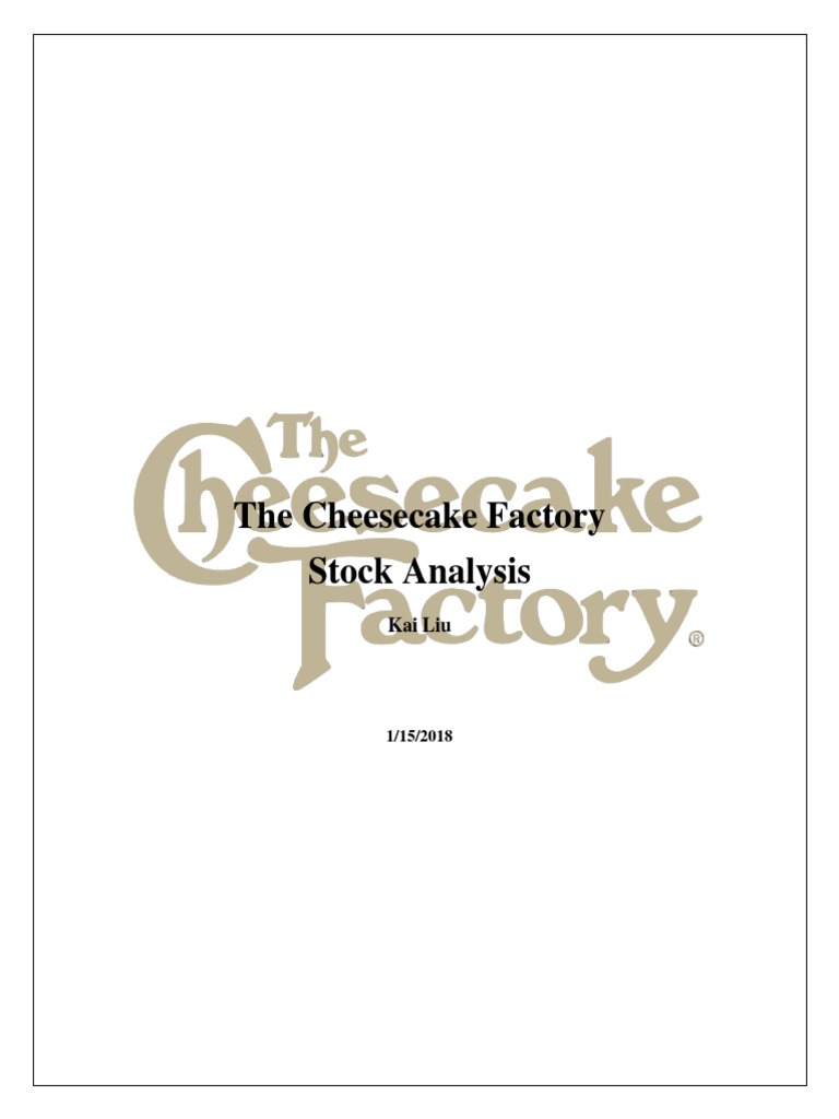 The Cheesecake Factory PDF Beta (Finance) Cost Of Capital