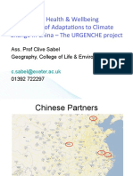 Investigating Health & Wellbeing Implications of Adaptations To Climate Change in China - The URGENCHE Project