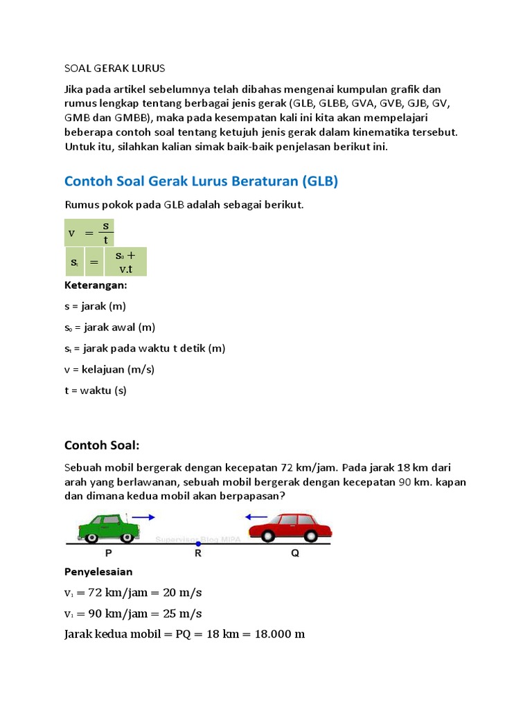 Soal Gerak Lurus Docx