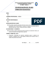 Acta negociación sílabo formación pedagógica instituto educación Cajamarca