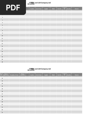 Asset Register