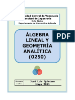 Álgebra Lineal y Geometría Analítica (0250)
