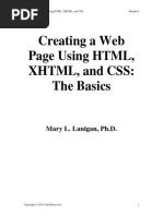 Creating A Web Page Using HTML, XHTML, and CSS: The Basics: Mary L. Lanigan, PH.D