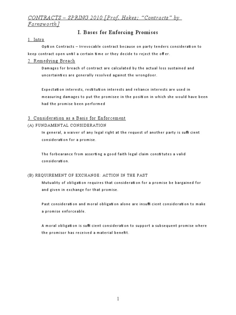 Key Concepts in Contract Law | PDF | Legal Concepts | Business Law