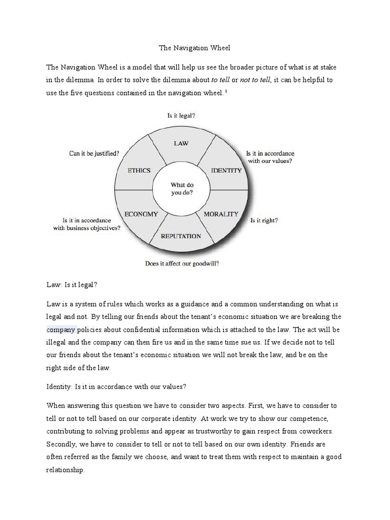 Ethical Navigation Wheel Explained | PDF | Morality | Applied Ethics