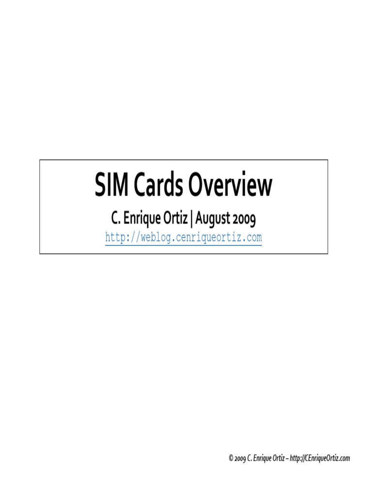 SIM Cards Overview PDF | PDF | Subscriber Identity Module | Smart Card