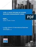 Level 11 SCQF Diploma in Human Resource Management