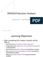 SPD4524 Decision Analysis: Lecture 01 - Introduction