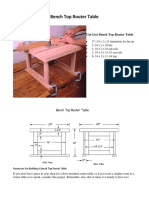 Cut List Bench Top Router Table