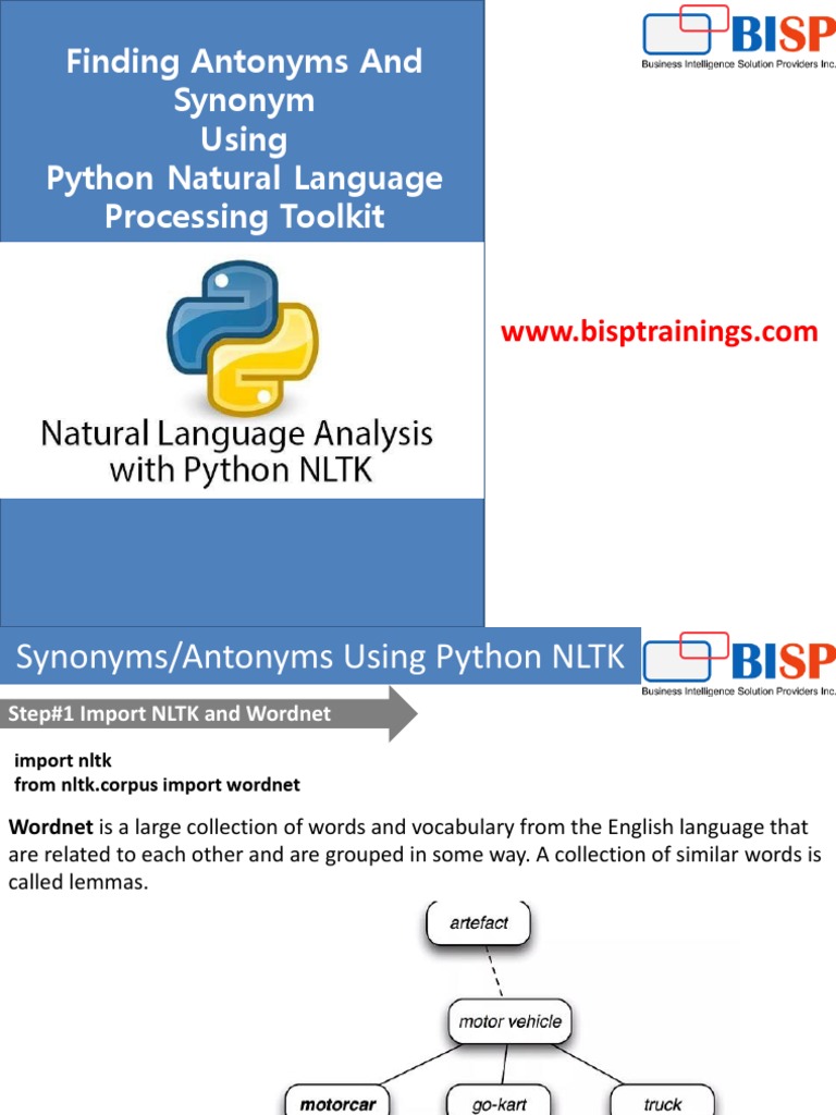 Python nltk synonyms and antonyms