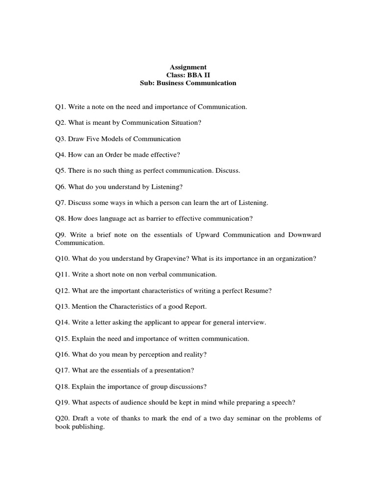 Business Communication Assignment Guide | PDF | Human Communication ...