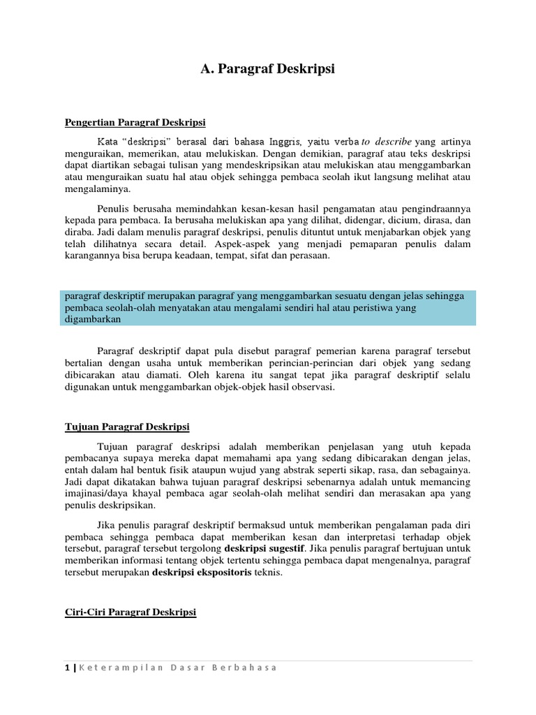 Contoh Paragraf Pdf