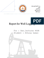 Report For Well Logging: For: Ass - Lecturer Student: Athraa Kamal