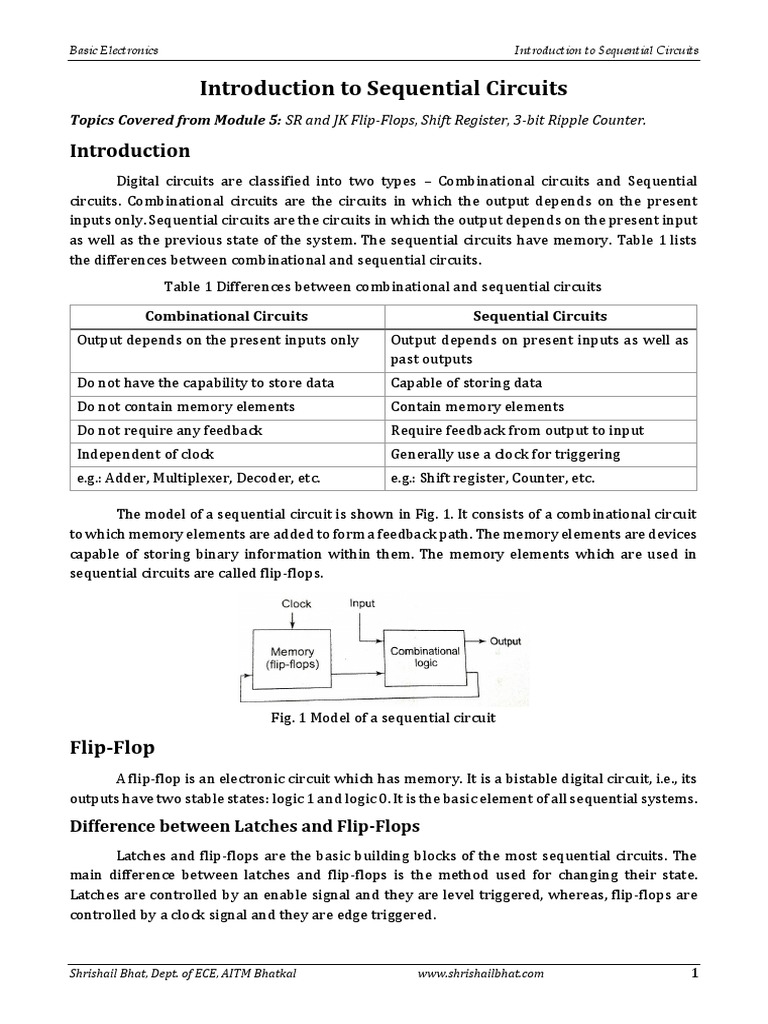 Combinational vs Sequential Circuits | PDF | Logic Gate | Computing