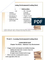 Week 8 - Learning Environments/Looking Back: - Main Topics - Deliverables