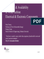 Reliability & Availability Fwidtbi of Wind Turbine Electrical & Electronic Components P
