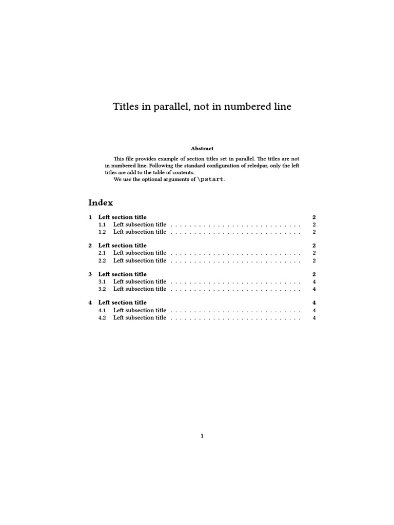 Parallel Section Titles Example | PDF | Text