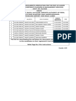 Schedule For Documents Verification For JEs - Advt. No. 02-2018