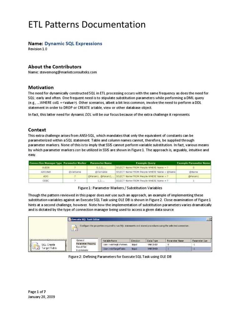Dynamic SQL Expressions in ETL Processes | PDF | Sql | Regular Expression