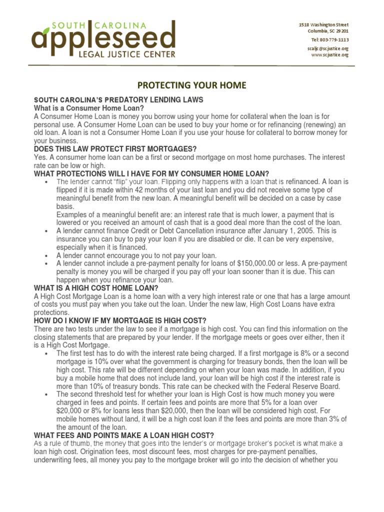 Protect Your Home From Predatory Lenders PDF Loans Refinancing