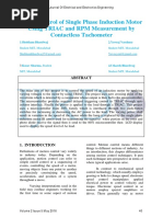 Speed Control of Single Phase Induction Motor Using TRIAC and RPM Measurement by Contactless Tachometer