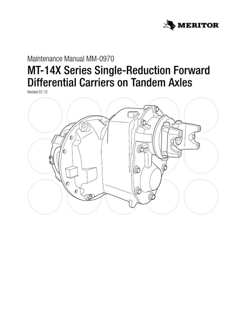 14X MERITOR SERVICE MANUAL Transmission (Mechanics) Axle