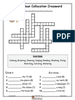 Action Noun Collocation Crossword