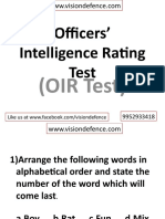 Officers Intelligence Rating