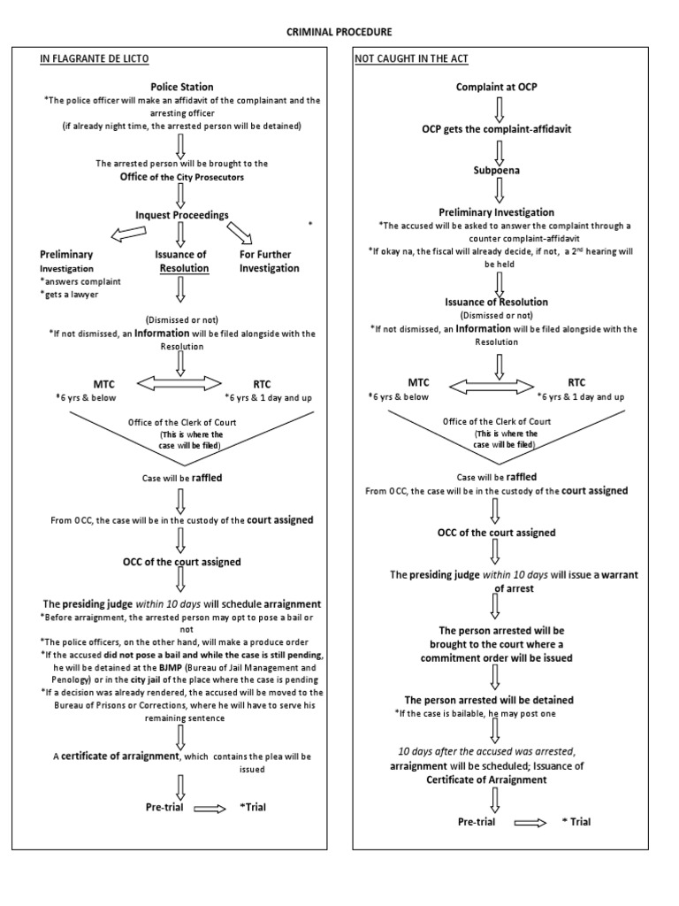 Criminal Procedure Flowchart in the Philippines | PDF | Arraignment ...