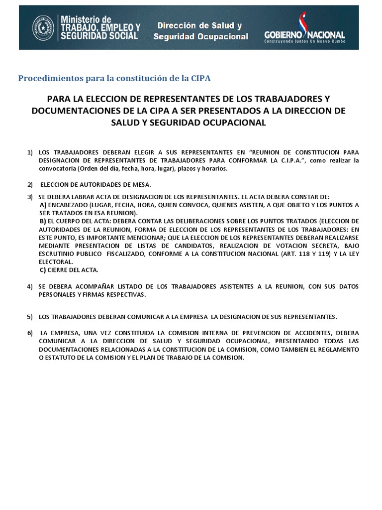 Procedimientos para la CIPA | PDF