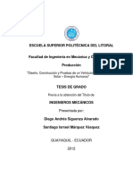 Diseño, Construcción y Pruebas de Un Vehículo Híbrido (Energía Solar - Energía Humana)