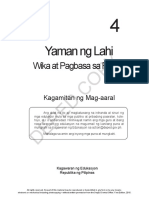 Yaman NG Lahi Wika at Pagbasa Sa Filipino 4 - Yunit II Kagamitan NG Mag-Aaral