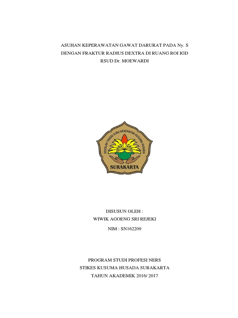 Asuhan Keperawatan Fraktur Radius Dextra | PDF