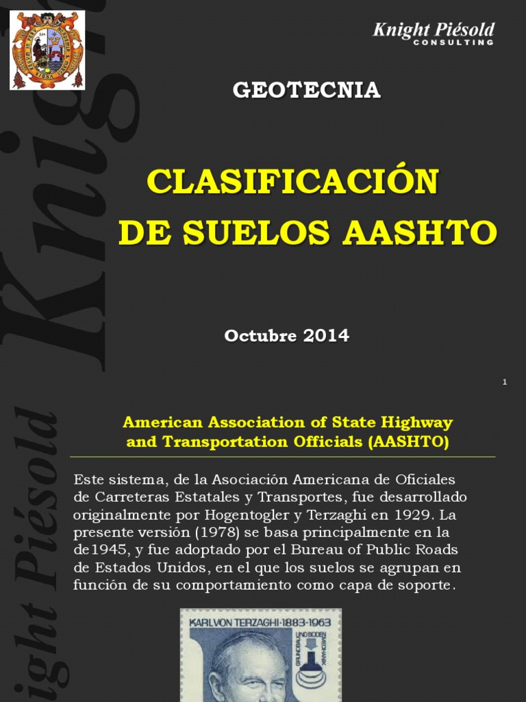 Clasificación de suelos, sistema AASHTO
