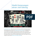 Rahasia Dibalik Kemenangan Dari Permainan Judi Sakong Online