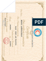 First Aid  Certificate