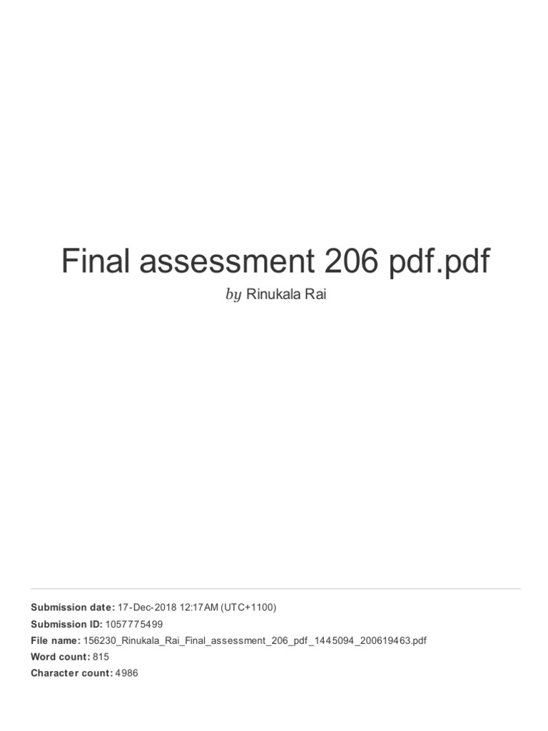 Final Assessment 206 PDF | PDF | Case Study