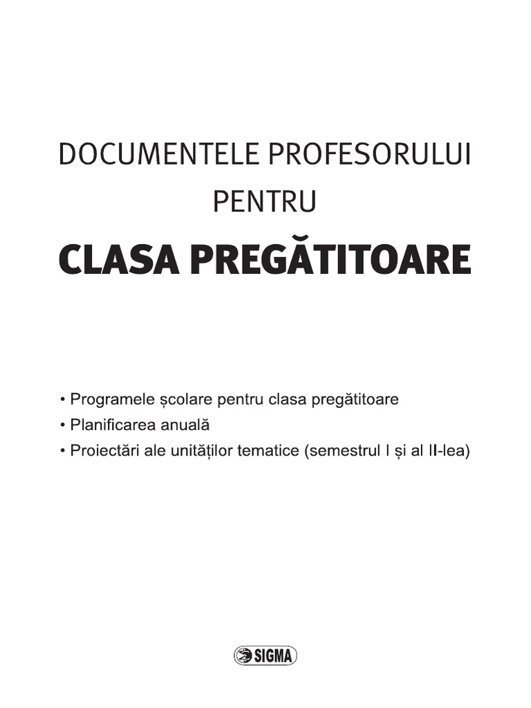 Documentele Profesorului - Pregatitoare |