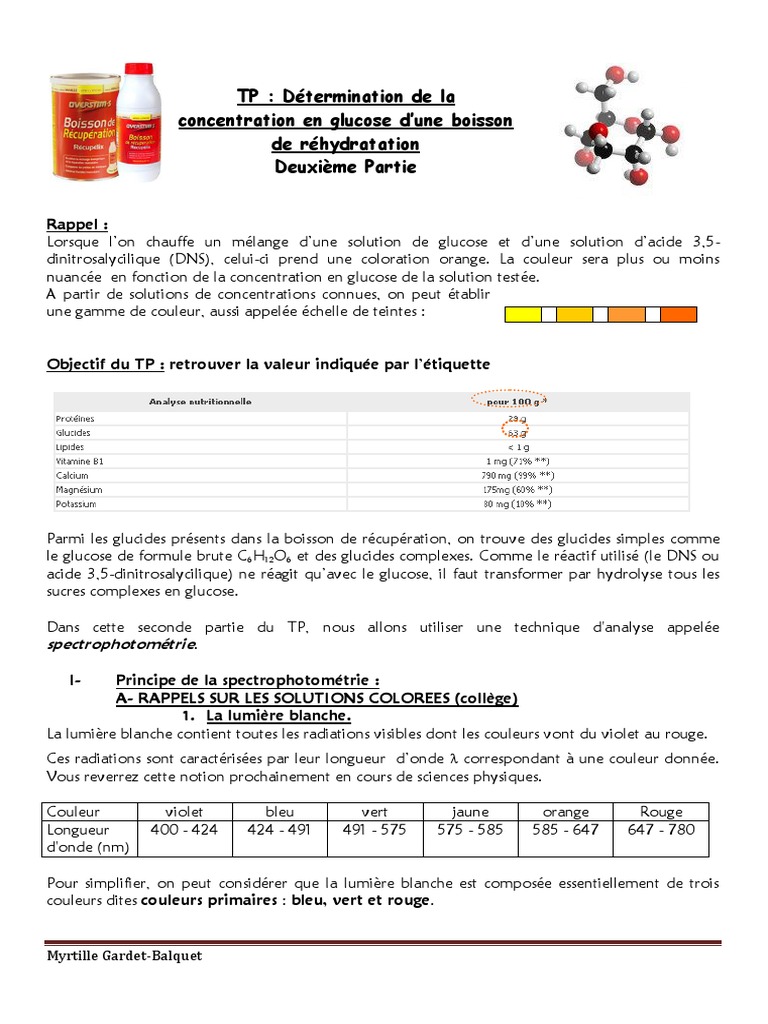 Spectro TP | PDF | L'absorbance | Couleur