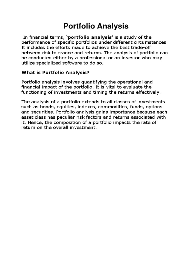 Portfolio Analysis PDF